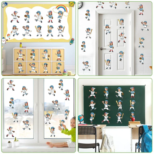 Alt view image 7 of 7 - OBUSATT 60 Pcs Baseball Player Theme Cutouts Baseball Bulletin Board Decoration Sports Paper Cut-Outs Classroom Decor for Boy Girl Back to School Classroom DIY Craft Photo School Wall Supplies