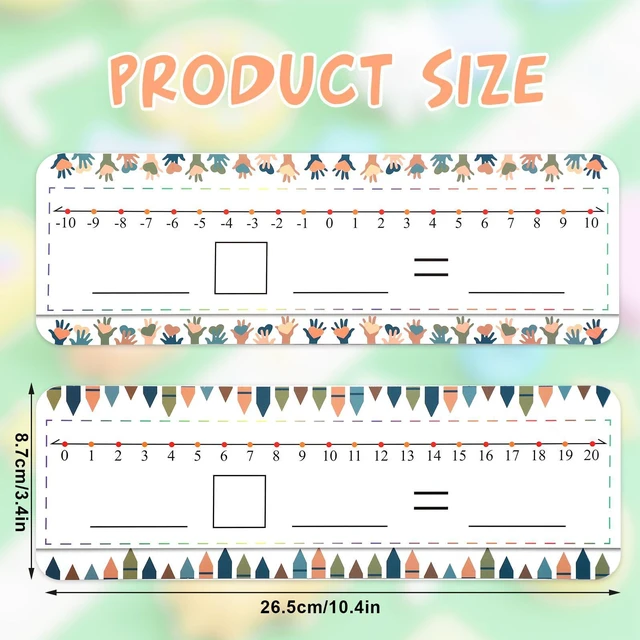 Alt view image 2 of 7 - 20 Packs Number Line Dry Erase Boards Cards, Double Sided Writable and Erasable Board Card Featuring -10-10 Number Line On One Side 0-20 On The Other, Classroom Must Haves Boards for Students