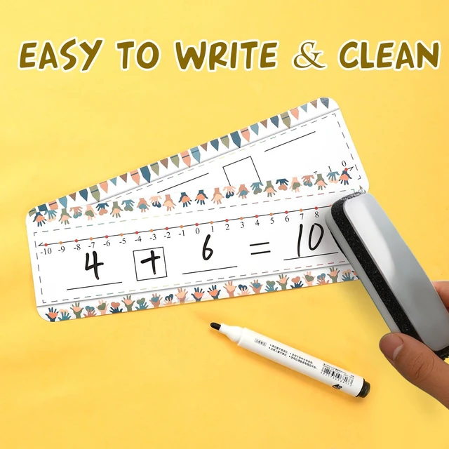 Alt view image 3 of 7 - 20 Packs Number Line Dry Erase Boards Cards, Double Sided Writable and Erasable Board Card Featuring -10-10 Number Line On One Side 0-20 On The Other, Classroom Must Haves Boards for Students
