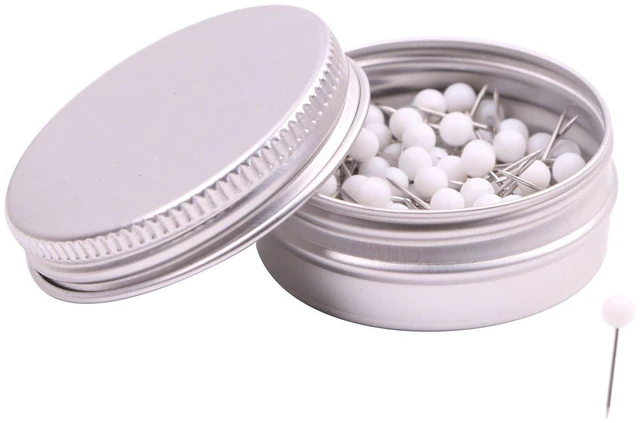 Main image of Tupalizy 1/8 Inch Map Tacks DIY Craft Plastic Round Head Push Pins with Steel Point for Cork Boards(White, 100PCS)
