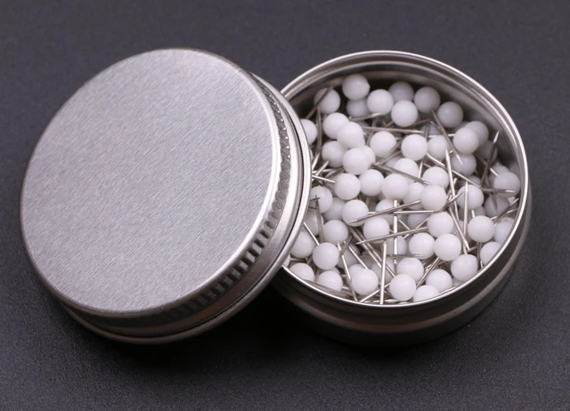 Alt view image 2 of 7 - Tupalizy 1/8 Inch Map Tacks DIY Craft Plastic Round Head Push Pins with Steel Point for Cork Boards(White, 100PCS)