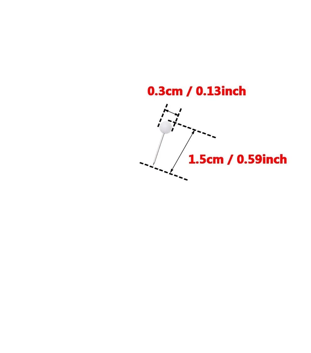 Alt view image 3 of 7 - Tupalizy 1/8 Inch Map Tacks DIY Craft Plastic Round Head Push Pins with Steel Point for Cork Boards(White, 100PCS)