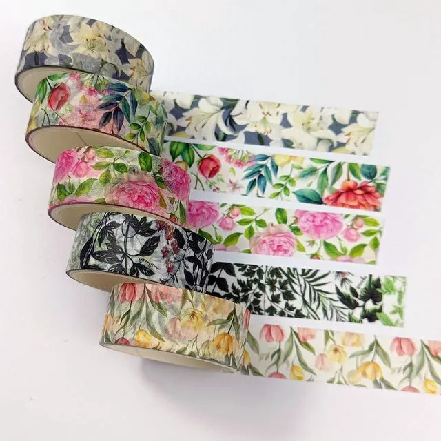 Alt view image 3 of 5 - BinarySky 20 Rolls Washi Tape Set,Floral Washi Tape for Journaling, Assorted Sizes (Floral A)