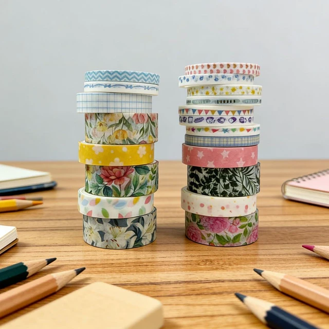 Alt view image 4 of 5 - BinarySky 20 Rolls Washi Tape Set,Floral Washi Tape for Journaling, Assorted Sizes (Floral A)