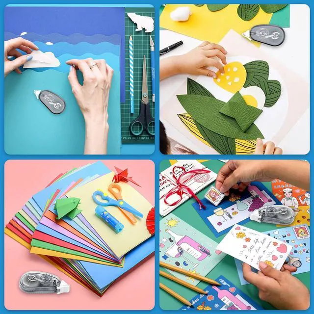 Alt view image 6 of 7 - JOJHDR 6 Pack Mini Scrapbook Glue Tape Roller, Double Sided Glue Tape Runner for Kids Adults, Sticky Adhesive Tape Roller for Crafts Journaling School Office Supplies, Grey(0.3 in x 19.6 FT)
