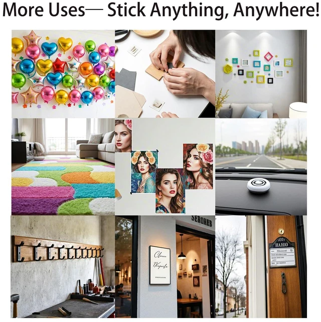Alt view image 4 of 5 - Kelyva Foam Adhesive Strips, 36 Pcs | Double-Sided 2 mm Thick Waterproof Mounting Tape for Wall, Car and Office, 0.7 x 3.9 in