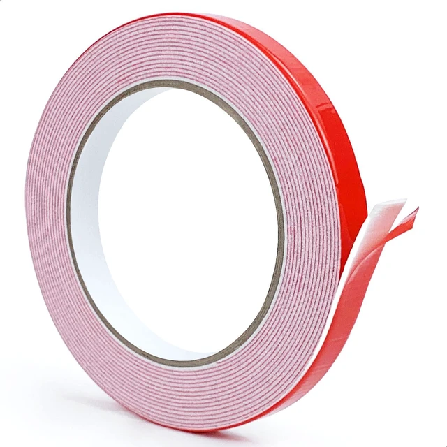Main image of MOJOTORY Double Sided Foam Tape, 0.5 in x 16.5 Ft | Super Strong Holds Firmly, Shock Absorption, Easy Peel Red Liner, No Residue Mounting