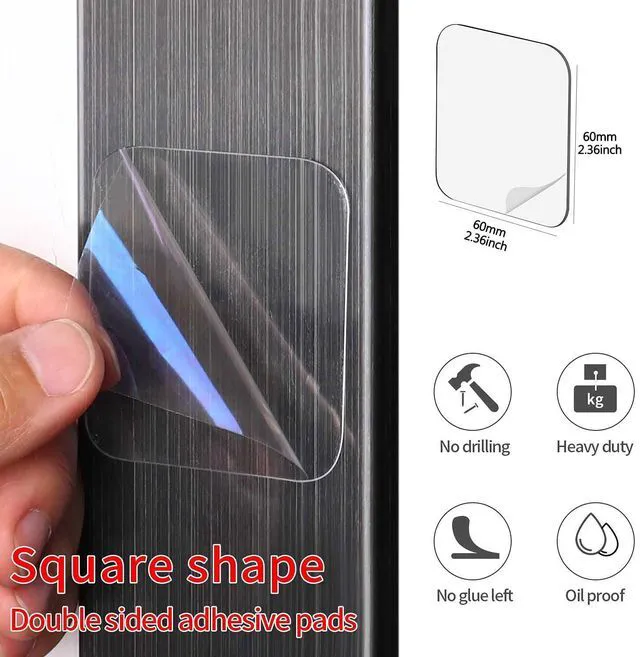 Alt view image 7 of 7 - DGJM 50PCS Double Sided Adhesive Pads for Mounting, 1-3/8inch Two Sided Pre-Cut Square Tape, Sticky Tack Double Sided Tape for Walls Hanging, (1-3/8inch X1-3/8inch X 0.52MM)