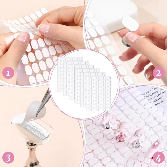 Alt view image 6 of 7 - 600PCS Double Sided Nail Tape,Nail Stand Sticky Tabs,Adhesive Press on Nails Sticky Tabs,Clear Glue Stickers for Nail Art Holder,Pre-Cut Display Strips (600 Pcs)
