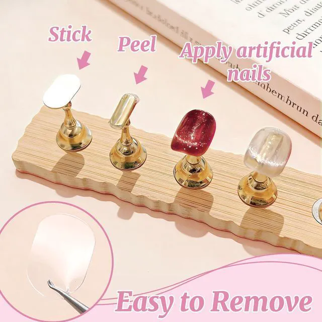 Alt view image 7 of 7 - 600PCS Double Sided Nail Tape,Nail Stand Sticky Tabs,Adhesive Press on Nails Sticky Tabs,Clear Glue Stickers for Nail Art Holder,Pre-Cut Display Strips (600 Pcs)