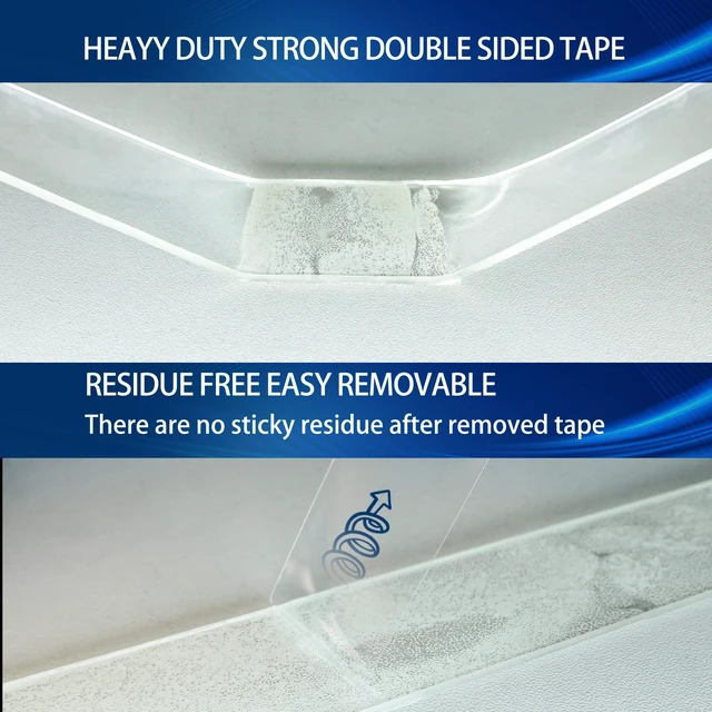 Alt view image 3 of 7 - losensild Clear Double Sided Mounting Tape,Wall Sticky Nano Adhesive, 10FT
