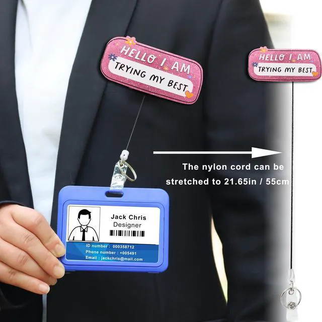 Alt view image 4 of 7 - Retractable Badge Reel Cute with Clip and Key Ring for Id Name Card Holder/Nurse Medical Worker Teacher Doctor Student Office School (4 Medical Style)