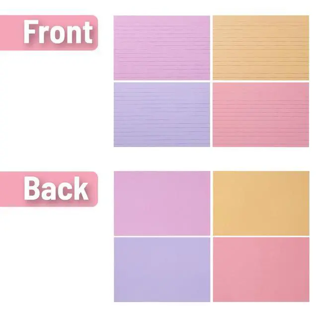 Alt view image 7 of 7 - Lined Index Cards, 4"x6", 144 Cards, Assorted Colors | Bulk 4x6 Index Cards, Ruled for School, College, Office and Home Organization