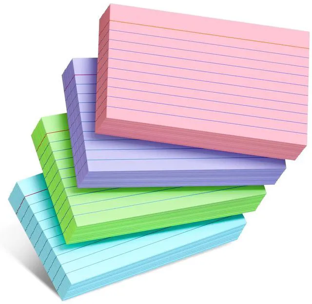 Main image of Colored Index Cards 3x5 Inch 200 Count Ruled Index Flash Cards for Studying | 180GSM Lined Index Note Cards 3x5 Index Cards, Colored Flashcards 3 x 5 Notecards Lined Study Card for Office, School, Hom