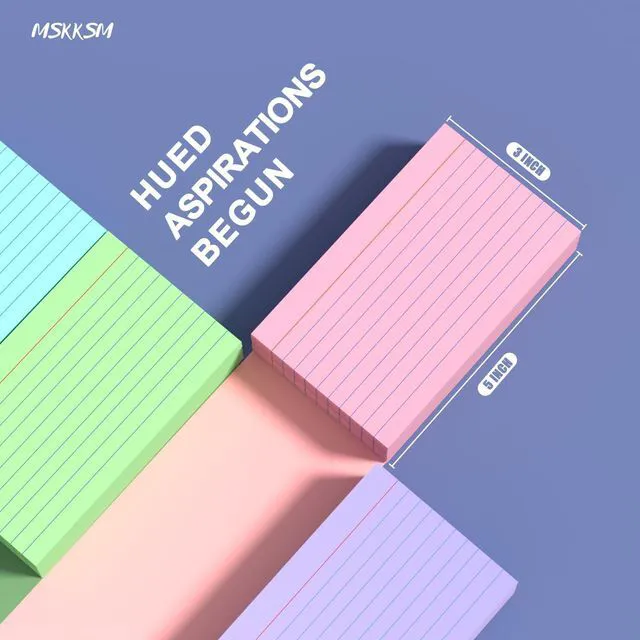 Alt view image 2 of 7 - Colored Index Cards 3x5 Inch 200 Count Ruled Index Flash Cards for Studying | 180GSM Lined Index Note Cards 3x5 Index Cards, Colored Flashcards 3 x 5 Notecards Lined Study Card for Office, School, Hom