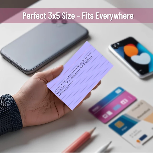 Alt view image 4 of 7 - 250 Count Index Cards 3x5 Inch Colored Ruled Lined Heavyweight Flash Cards Study Cards with Sturdy Cardstock Durable Flashcards Note Cards for Note Taking, Language Learning, School & Office Supplies