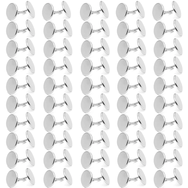 Alt view image 3 of 7 - 100PCS Flat Head Upholstery Tacks Thumb Tacks, Silver, 9.5mmx10mm | Upholstery Nails Tacks, Metal Push Pins, For Furniture, Sofa, Chair, Headboard