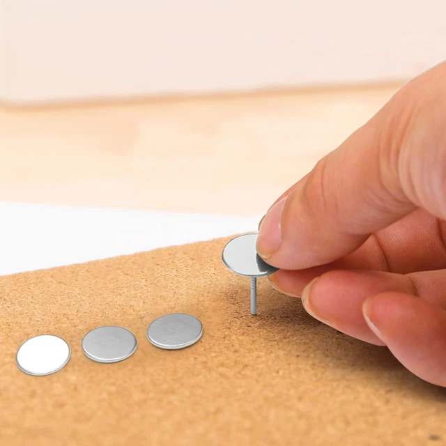 Alt view image 6 of 7 - 100PCS Flat Head Upholstery Tacks Thumb Tacks, Silver, 9.5mmx10mm | Upholstery Nails Tacks, Metal Push Pins, For Furniture, Sofa, Chair, Headboard