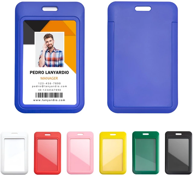 Main image of 1 Pack Badge Holder, Vertical ID Badge Holder with Window, ID Card Holder | Sliding Plasticl ID Holder, ID Card Holder for Office Factory Nurses School Teacher Students