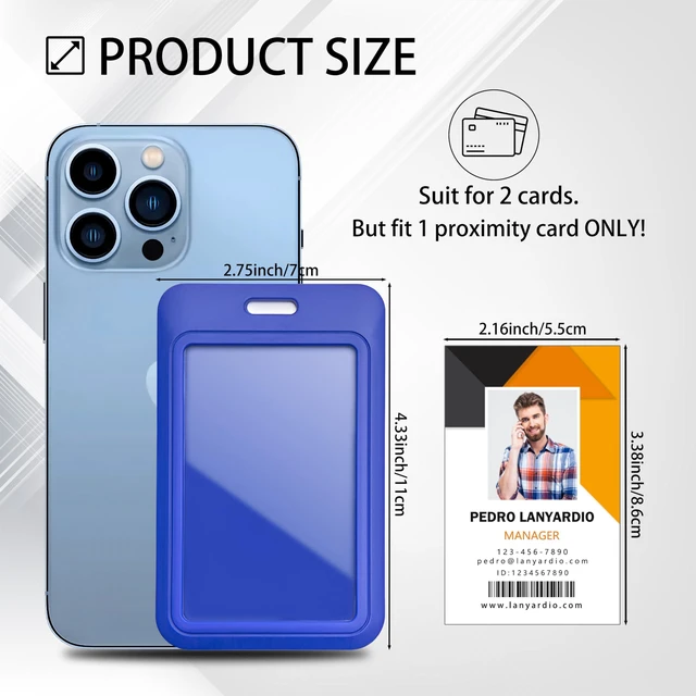 Alt view image 2 of 5 - 1 Pack Badge Holder, Vertical ID Badge Holder with Window, ID Card Holder | Sliding Plasticl ID Holder, ID Card Holder for Office Factory Nurses School Teacher Students