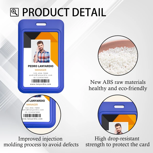Alt view image 3 of 5 - 1 Pack Badge Holder, Vertical ID Badge Holder with Window, ID Card Holder | Sliding Plasticl ID Holder, ID Card Holder for Office Factory Nurses School Teacher Students
