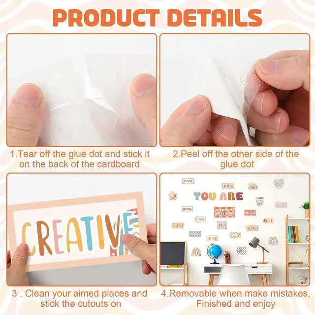 Alt view image 4 of 7 - Boho Affirmation Station Bulletin Board Set Growth Mindset Bulletin Board Sets Boho Rainbow Classroom Decor Positive Motivational Accent Cutouts 27 PCS for School Classroom Office Home Nursery Library