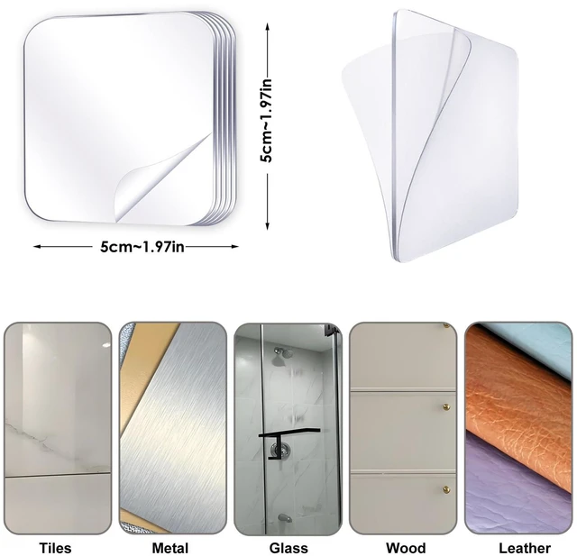 Alt view image 4 of 7 - Bovinde Clear Double Sided Tape, Mounting Tape 24 Pieces (1.96x1.96in) | Heavy Duty Strong Adhesive Tough Mounting Tape,Pre-Cut Mounting Squares for Wall Safe Tape Crafts, Photos, Home,Office