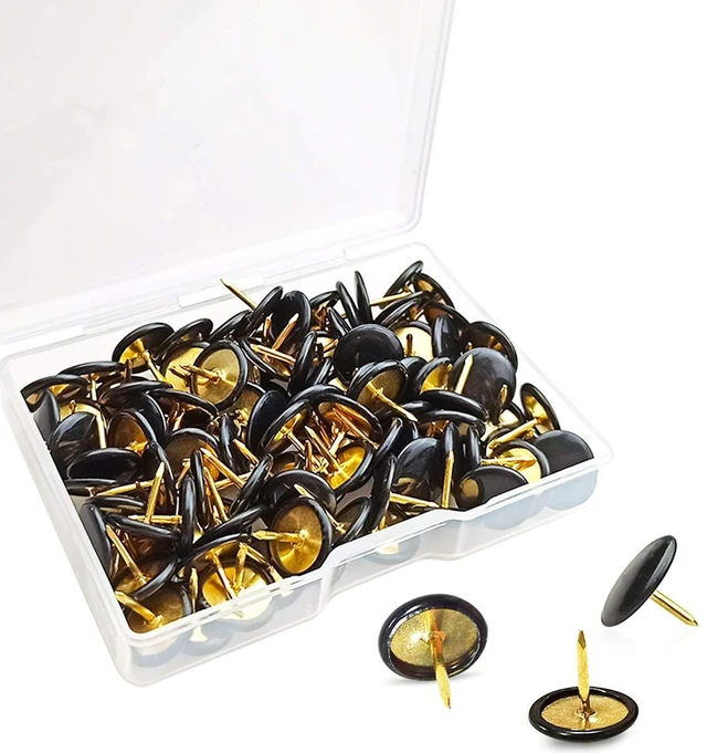 Alt view image 7 of 7 - 100 PCS Push Pins,Thumb Tacks, Board Pins | Fit for Cork Board, Push Pins for School, Office, Map, Photo Wall, Cork Board Bulletin Board(Black)