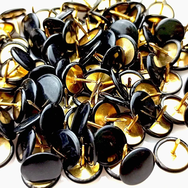 Alt view image 3 of 7 - 100 PCS Push Pins,Thumb Tacks, Board Pins | Fit for Cork Board, Push Pins for School, Office, Map, Photo Wall, Cork Board Bulletin Board(Black)