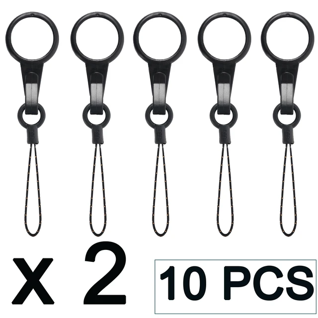Alt view image 2 of 6 - YOUOWO 10Pcs Black Lanyards Finger Ring Plastic Strap Detachable | For USB,Phone,Key