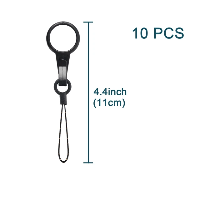 Alt view image 4 of 6 - YOUOWO 10Pcs Black Lanyards Finger Ring Plastic Strap Detachable | For USB,Phone,Key