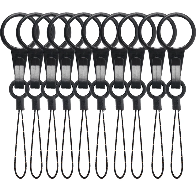 Alt view image 5 of 6 - YOUOWO 10Pcs Black Lanyards Finger Ring Plastic Strap Detachable | For USB,Phone,Key