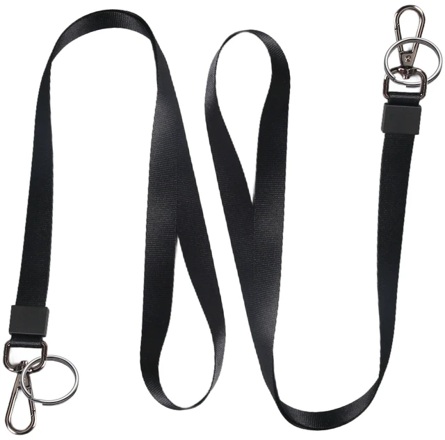 Main image of 2 Pack Lanyards for ID Badges - Durable Lanyards for Keys, Black Key Lanyard with ID Holder for Men and Women,Clip & Buckle Badge Holder with Lanyard