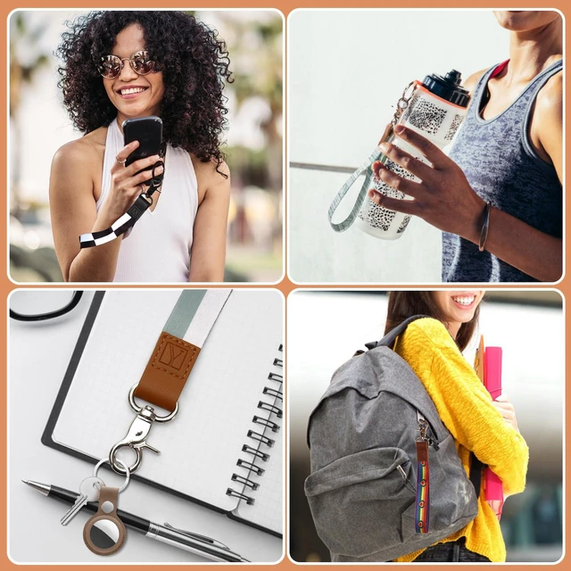 Alt view image 6 of 7 - YAVVOZH Wristlet Keychain, Soft Wrist Lanyard for Keys, Pure Black | Lightweight Key Chain for Women Men, Lanyard Strap for Car Key Wallet