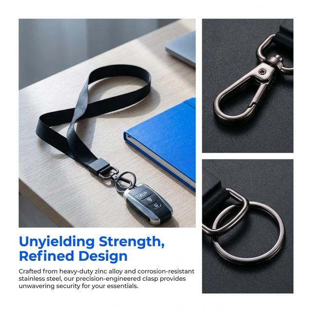 Alt view image 5 of 7 - 2 Pack Lanyards for ID Badges - Durable Lanyards for Keys, Black Key Lanyard with ID Holder for Men and Women,Clip & Buckle Badge Holder with Lanyard