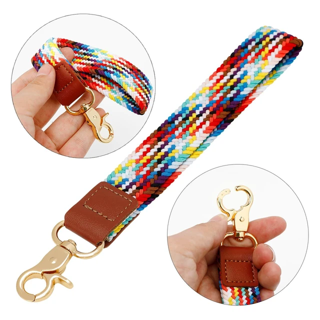 Alt view image 5 of 7 - Siutaga Stretchy Key Chain, Keychain Wristlet, Key Chain Ring, Hands-Free Elastic Wristlet Lanyard for Women Men Car Keys ID Badges Card Wallet Phone(Rainbow)