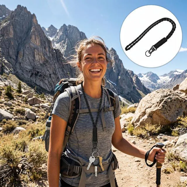 Alt view image 4 of 7 - Heavy Duty Key Lanyard for Men Women, Paracord Lanyard for Keys, Braided Neck Lanyard Keychain with Hk Clip, Lanyards for Keys, ID Card Badge Outdoor Activities Survival