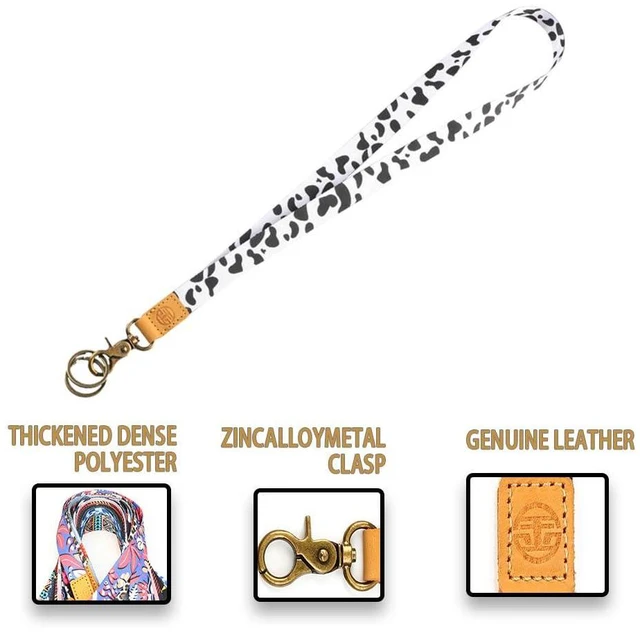 Alt view image 4 of 7 - glodentai Lanyard for Keys, Cool Neck Strap Key Chain Holder, Long Lanyard for ID Badges Wallet (cow)
