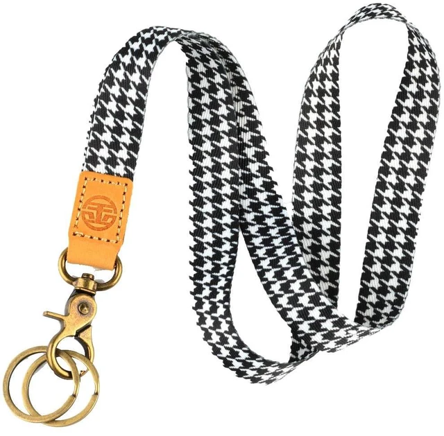 Main image of glodentai Lanyard for Keys, Cool Neck Strap Key Chain Holder, Long Lanyard for ID Badges Wallet (black houndstooth)