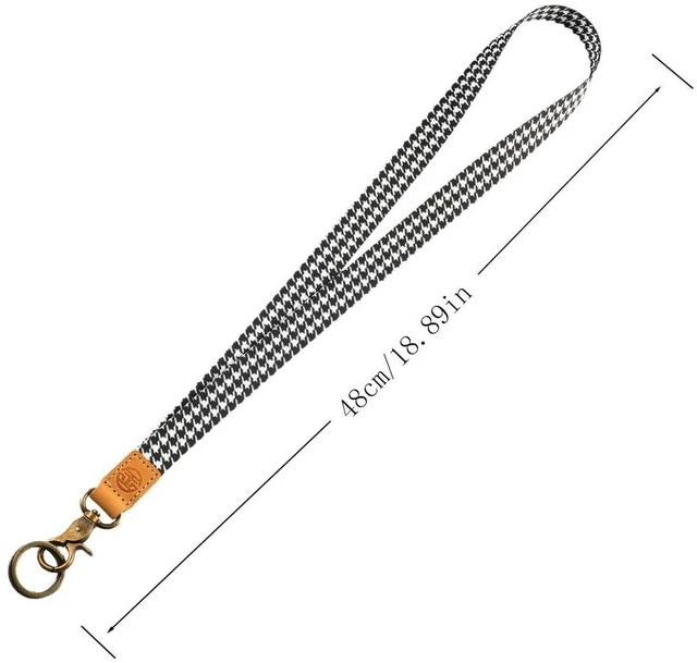 Alt view image 3 of 7 - glodentai Lanyard for Keys, Cool Neck Strap Key Chain Holder, Long Lanyard for ID Badges Wallet (black houndstooth)