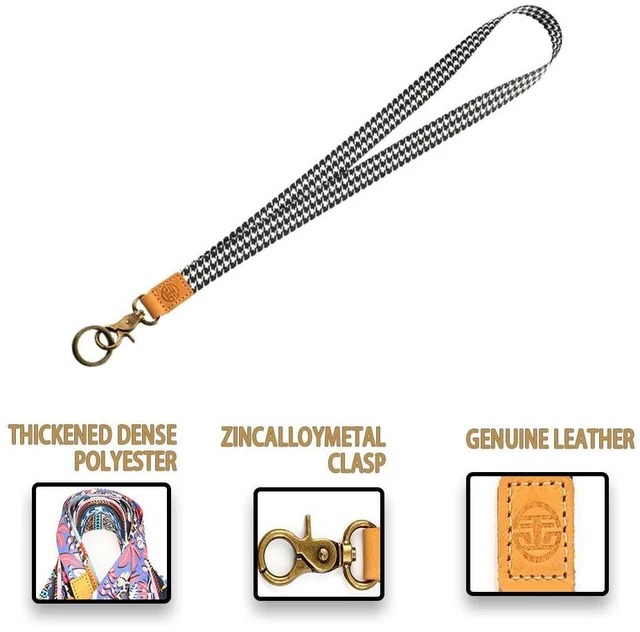 Alt view image 4 of 7 - glodentai Lanyard for Keys, Cool Neck Strap Key Chain Holder, Long Lanyard for ID Badges Wallet (black houndstooth)