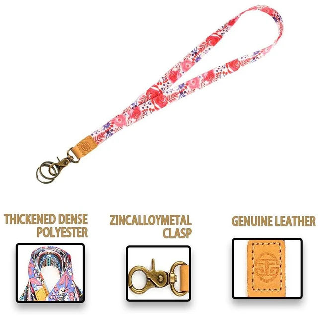 Alt view image 4 of 7 - glodentai Lanyard for Keys, Cool Neck Strap Key Chain Holder, Long Lanyard for ID Badges Wallet (rose)