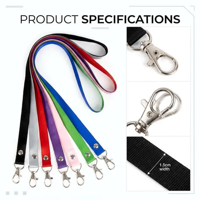 Alt view image 6 of 7 - MAQIHAN 7PCS Lanyards for ID Badges - Badge Lanyard with Clip, 7 Colors | Lanyards Bulk for Keys, Wallet, Ship Cards & Whistles, Badge Holder Strap for Women, Men, Teacher, Cruise Essentials