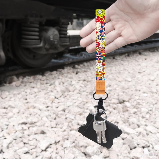 Alt view image 4 of 5 - wrist lanyard for keys wrist lanyard key chains women and men (Flower smile)