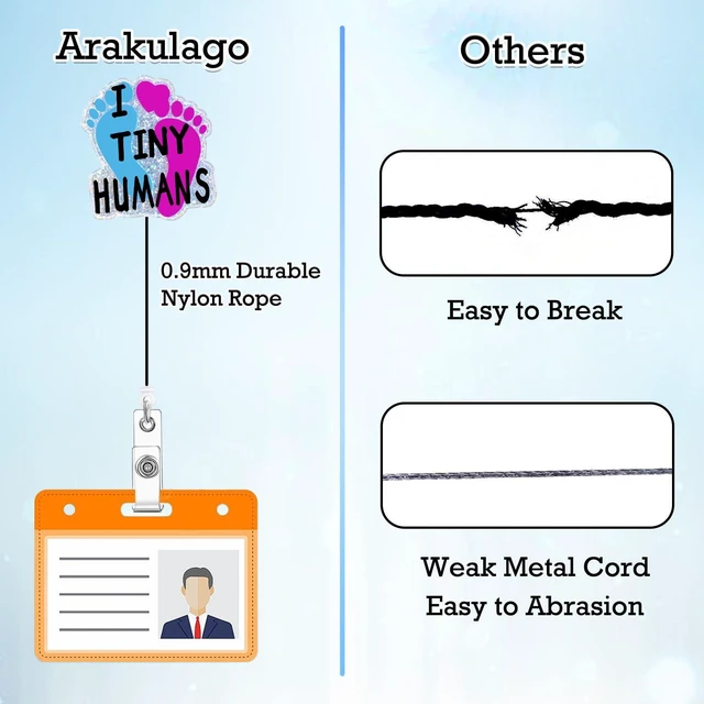 Alt view image 4 of 7 - Arakulago I Love Tiny Humans NICU Badge Reel Retractable Labor and Delivery Funny Medical Assistant Nursing Badge Holder with ID Clip Accessories CNA RN Doctor Acrylic Name Badge Clip LP ID Card Ylj2