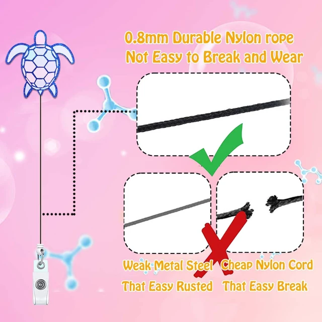Alt view image 4 of 7 - ANDGING Turtle Badge Reel Holder Cute Funny Nurse Medical Nursing Acrylic Badge Reels Retractable for Nurses Glitter Badge Clip RN LPN CNA LVN ID Card Tag Assistant Accessories Nurse Worker Gifts