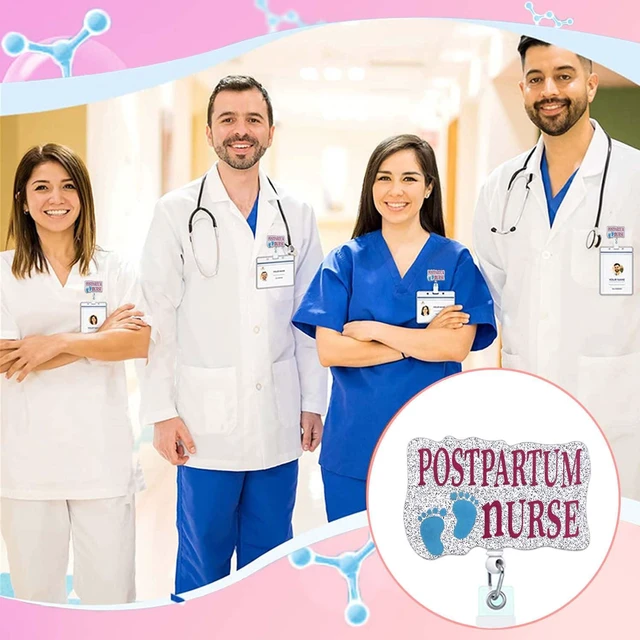 Alt view image 7 of 7 - ANDGING Nicu Badge Reel Holder Postpartum Nurse Labor and Delivery Nursing Badge Reels Retractable for Nurses Glitter Acrylic Medical Badge Clip RN LPN CNA LVN Cute ID Card Accessories Nurse Gifts