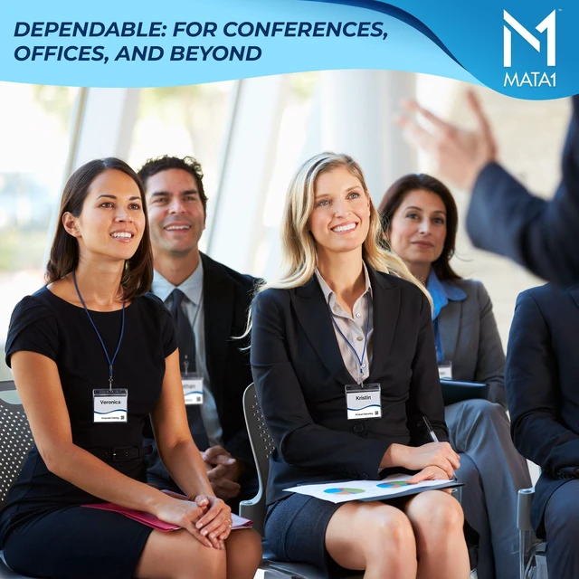 Alt view image 5 of 7 - Plastic Card Holder, Clear, 3.5x2.25 Inch, 10 Pack | Mata1-USA Horizontal Badge Holder for ID Name Badge with Zipper, Waterproof Nametag Holder for Conferences and Company Events