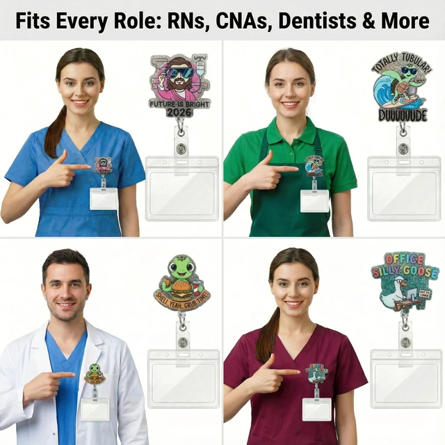 Alt view image 6 of 7 - Funny Nurse Badge Reel with ID Holder,Cute Work Badge Holder with Retractable Clip,Nurse Gift for RN LPN CNA MA BSN Nursing Student Teacher Doctor Healthcare Workers Doctor (HONK Need Care!)