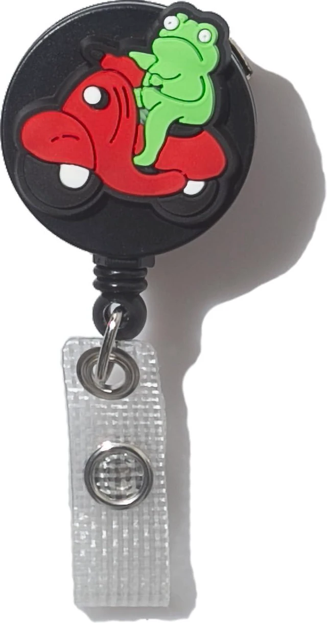 Main image of Cute Frog Badge Clip Retractable Badge Reel ID Name Badge Holder Reels with Swivel Alligator Clip Nurse Doctor Name Tag Clip for Teacher,RN LPN CNA Work Accessories (Frog)